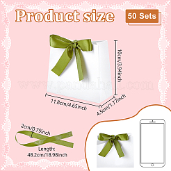 Paper Candy Gift Boxes with Yellow Green Ribbon&nbsp;CON-WH0177-002A