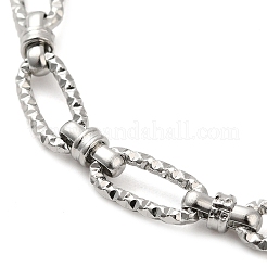 Non-Tarnish 304 Stainless Steel Faceted Oval Link Chain Bracelet&nbsp;BJEW-K226-13P
