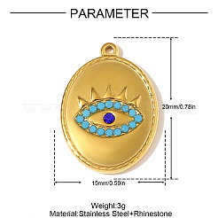 304 Stainless Steel Rhinestone Pendants&nbsp;STAS-OY008-84G