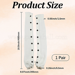Acrylic Fiber Knit Socks with Button&nbsp;AJEW-WH20080-20A