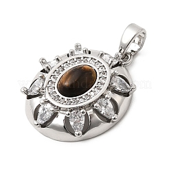 Natural Tiger Eye Pendants&nbsp;KK-G553-06P