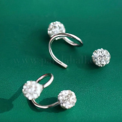 Round Beaded Alloy Crystal Rhinestone Stud Earrings&nbsp;FS-WG37A38-01