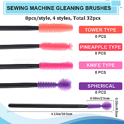 32Pcs 4 Styles Plastic &  Silicone Eye Lashes Cosmetic Brushes&nbsp;AJEW-GF0010-51