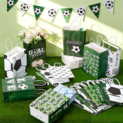 30Pcs 10 Styles Paper Football Pattern Printed Carry Storage Tote Bags&nbsp;ABAG-PH0001-98