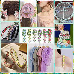 6 Yards 6 Colors Polyester Flower Embroidery Lace Trim Ribbon&nbsp;OCOR-PH0006-96