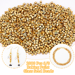 2000Pcs 6/0 Baking Paint Glass Seed Beads&nbsp;SEED-NB0001-84