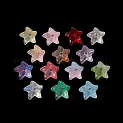 Spray Painted Transparent Glass Beads&nbsp;GLAA-D006-14