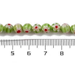 Handmade Millefiori Lampwork Beads Strands&nbsp;LAMP-G164-02D