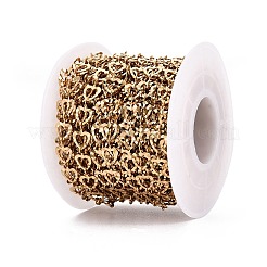 304 Stainless Steel Textured Heart Link Chains&nbsp;CHS-Q009-04G