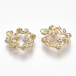 Brass Micro Pave Cubic Zirconia Peg Bails Charms&nbsp;KK-S356-044G-NF