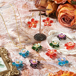 8Pcs 4 Colors Glass Pendants&nbsp;PALLOY-TA00350