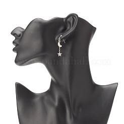 Moon and Star Alloy Asymmetrical Earrings&nbsp;EJEW-JE04888-02