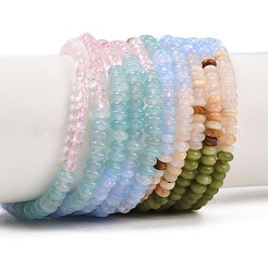 Opalite & Watermelon Stone Glass & Natural Chinese Southern Jade & Quartz Crystal & Rhodonite Beads Strands&nbsp;G-Z135-C01-2x4mm