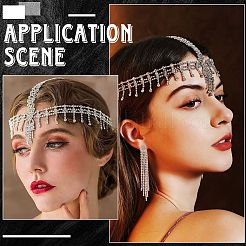 Rhinestone Mesh Headpiece Cap&nbsp;AJEW-WH20017-82S