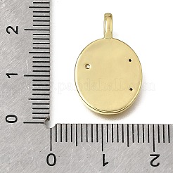 Brass Micro Pave Clear Cubic Zirconia Pendants&nbsp;LS-KK-K427-52G