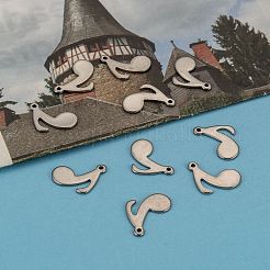 Tarnish Resistant 10PCS Original Color Music Note Charms 201 Stainless Steel Pendants&nbsp;X-STAS-Q115