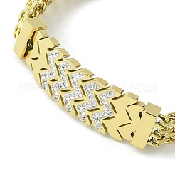 304 Stainless Steel with Cubic Zirconia Bracelet&nbsp;NJEW-Q322-06G