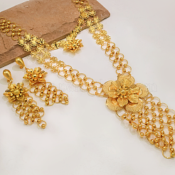Alloy Flower Tassels Dangle Stud Earrings & Necklaces Sets for Women&nbsp;YY6705-1