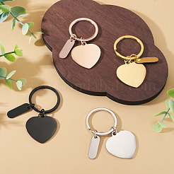 4Pcs 4 Colors Stainless Steel Keychains&nbsp;KEYC-TA0001-64