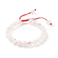 Natural Crackle Quartz & Lava Rock Braided Bead Bracelets Set&nbsp;BJEW-JB07212-04