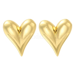 Rack Plating Heart Brass Stud Earrings&nbsp;EJEW-I310-13G