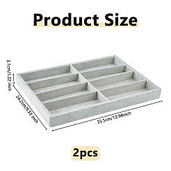 8 Grids Wood Cover with Velvet Multifunction Jewelry Display Trays for Earrings Rings Bracelets Necklaces Sunglasses&nbsp;ODIS-WH0099-131