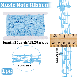 20 Yards Polyester Musical Note Lace Trim Ribbon&nbsp;OCOR-GF0004-44E