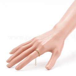 Adjustable 304 Stainless Steel Curb Chain Finger Rings&nbsp;RJEW-JR00335