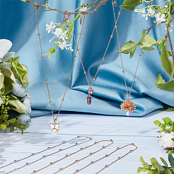 12Pcs 3 Colors 304 Stainless Steel Satellite Chain Necklaces Set for Men Women&nbsp;NJEW-NB0001-15