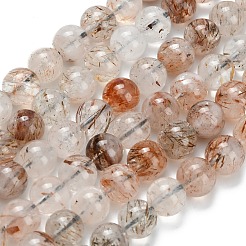 Natural Copper Rutilated Quartz Beads Strands&nbsp;G-L642-B07-6mm