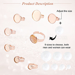 14Pcs Flat Round Adjustable 304 Stainless Steel Finger Rings Components&nbsp;DIY-UN0002-75