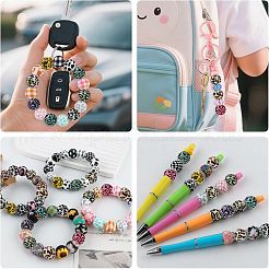 20Pcs 10 Colors Printed Wood Beads&nbsp;WOOD-FS0002-56