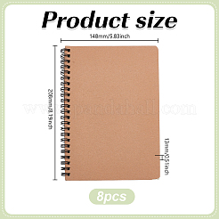8Pcs Paper Spiral Notebook&nbsp;OFST-GO0001-04