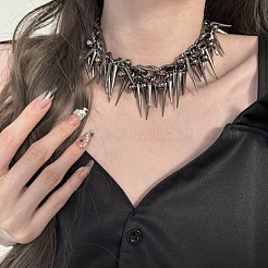 Alloy Spiked Cone Tassel Curb Chain Necklaces&nbsp;FS-WGC02C7-01