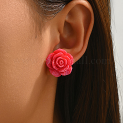 Valentine's Day Iron & Resin Stud Earrings&nbsp;BG8653