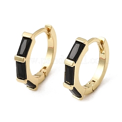 Brass Pave Cubic Zirconia Hoop Earrings&nbsp;EJEW-G471-09G-02