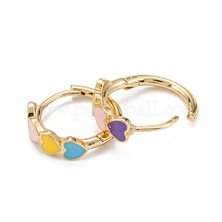 Brass Enamel Hoop Earrings&nbsp;EJEW-D274-04G