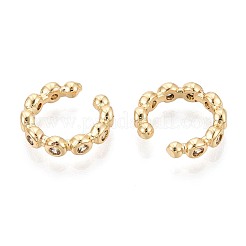 Brass Pave Cubic Zirconia Cuff Earrings&nbsp;EJEW-T049-03B-G