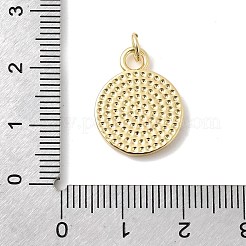 Flat Round with Bees Charms Brass Pendants&nbsp;KK-H529-58B-G