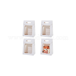 Folding Paper Gift Bags with Window&nbsp;ABAG-WH0045-20B