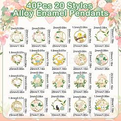 40Pcs 20 Styles Alloy Enamel Pendants&nbsp;ENAM-CJ0006-29