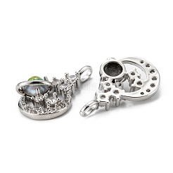 Brass Clear Cubic Zirconia Glass Pendants&nbsp;ZIRC-C024-21P