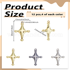 12Pcs 3 Colors Rack Plating Alloy Pendants&nbsp;FIND-LP0005-94