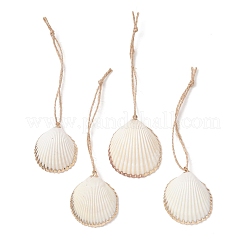 Electroplate Sea Shell Pendant Decorations&nbsp;HJEW-JM04621