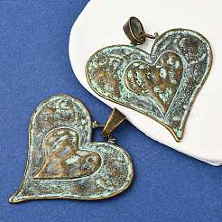 Heart Tibetan Style Alloy Big Pendants&nbsp;X-TIBEP-R342-10-RS
