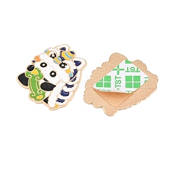 Chinese Lion Dance Panda Alloy Enamel Cabochons&nbsp;AL-CBA1A6F-03KCG-E