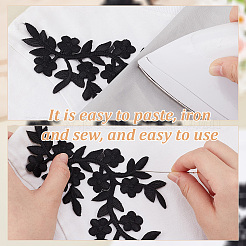 4Pcs 2 Styles Plum Blosssom & Flower Cotton Computerized Embroidery Sew on Patches&nbsp;PATC-GA0001-35