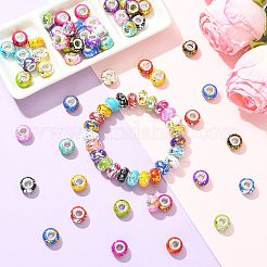 80Pcs 20 Colors Opaque Resin Rondelle European Beads&nbsp;RESI-FS0002-46