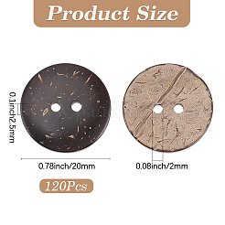 120Pcs Coconut Buttons&nbsp;COCO-CY0001-02