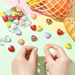 30Pcs 6 Styles Heart Print Opaque Acrylic Beads&nbsp;FIND-CJ0004-62